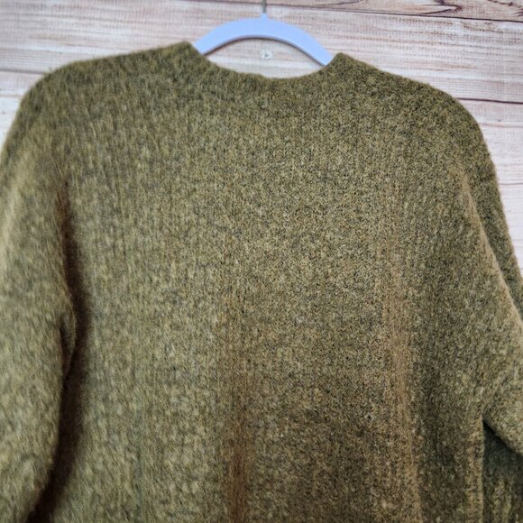 Madewell Sweater Women's M Hunter Green Wool Camel Hair Blend Crewneck Pullover - Picture 10 of 13